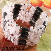 36inch Rose Quartz Stone Chip Magnetic Wrap Bracelet Necklace All in One Set